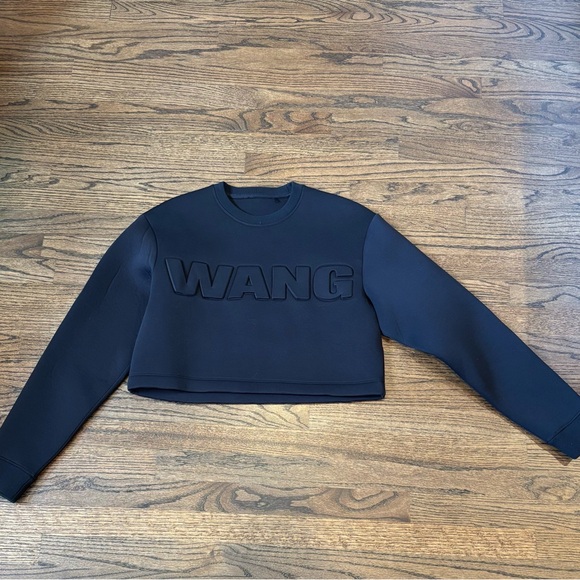 RARE 2014 Alexander Wang x H&M 2014 Black Scuba Crop Top - Size Medium - Picture 1 of 5